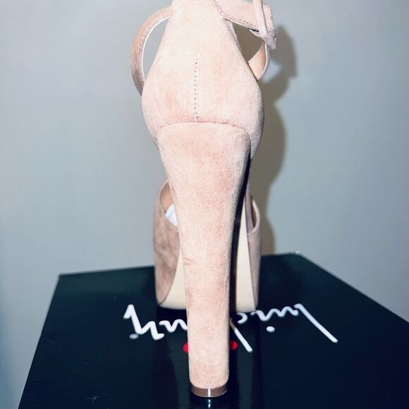 NWT Luichiny Suede Peep Toe Platforms - Picture 3 of 6